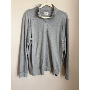 Faherty Gray Quarter Zip Pullover Mens Sweater Size Medium | Organic Cotton